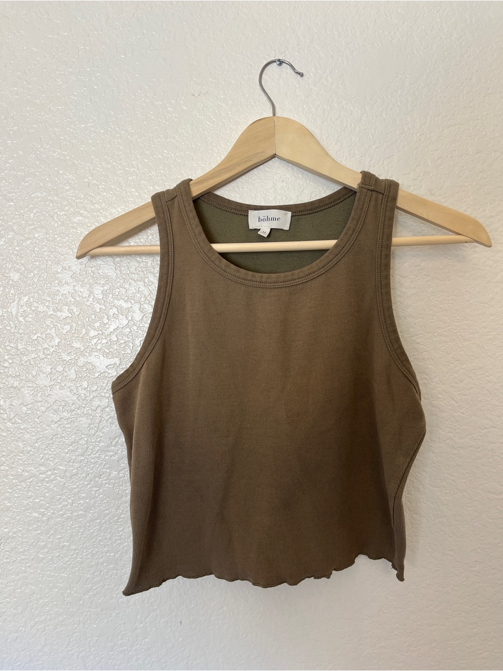 Bohme Ribbed Knit Cropped Tank Top